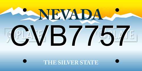 CVB7757 Nevada License Plate