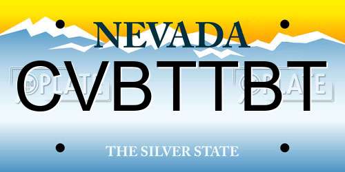 CVBTTBT Nevada License Plate