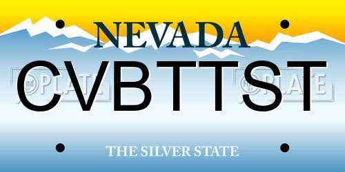 CVBTTST Nevada License Plate