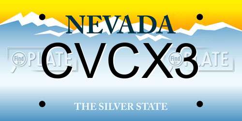 CVCX3 Nevada License Plate