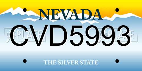 CVD5993 Nevada License Plate