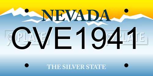 CVE1941 Nevada License Plate