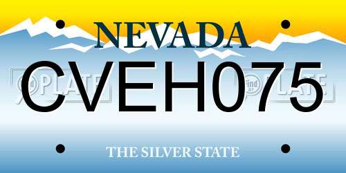 CVEH075 Nevada License Plate