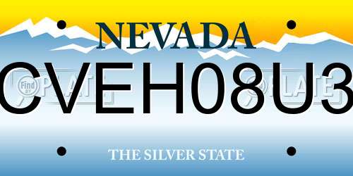 CVEH08U3 Nevada License Plate