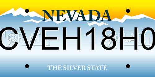 CVEH18H0 Nevada License Plate