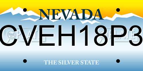 CVEH18P3 Nevada License Plate