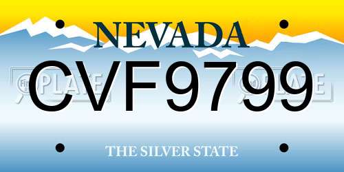 CVF9799 Nevada License Plate