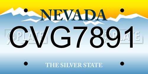CVG7891 Nevada License Plate