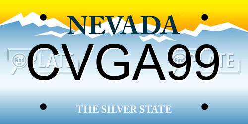 CVGA99 Nevada License Plate
