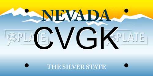 CVGK Nevada License Plate
