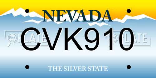 CVK910 Nevada License Plate