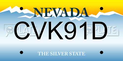 CVK91D Nevada License Plate