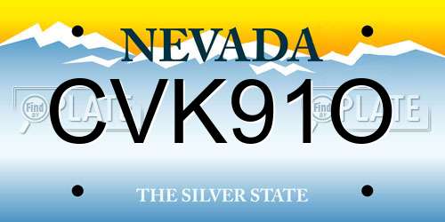 CVK91O Nevada License Plate