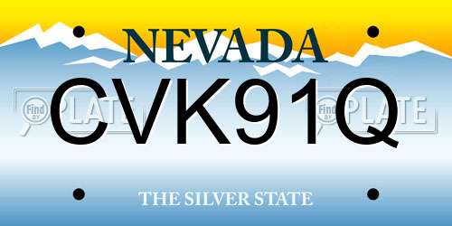 CVK91Q Nevada License Plate