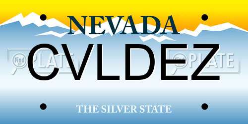 CVLDEZ Nevada License Plate