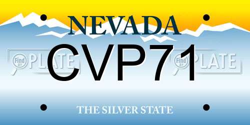 CVP71 Nevada License Plate