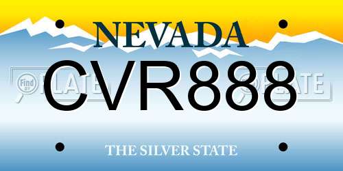 CVR888 Nevada License Plate