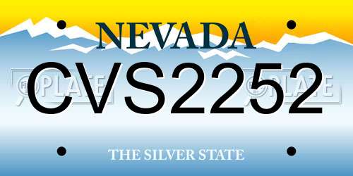 CVS2252 Nevada License Plate
