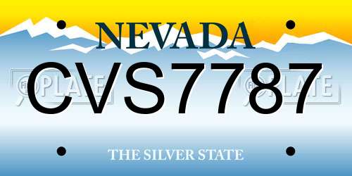 CVS7787 Nevada License Plate