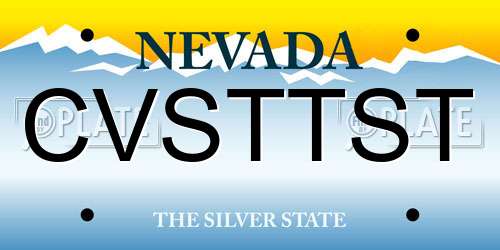 CVSTTST Nevada License Plate
