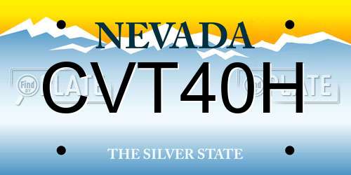 CVT40H Nevada License Plate