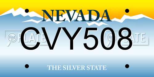 CVY508 Nevada License Plate