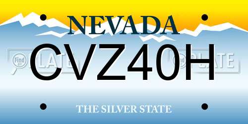 CVZ40H Nevada License Plate