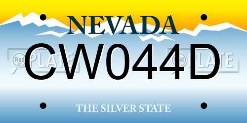 CW044D Nevada License Plate
