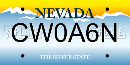 CW0A6N Nevada License Plate