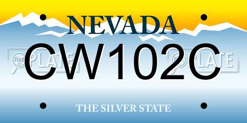 CW102C Nevada License Plate