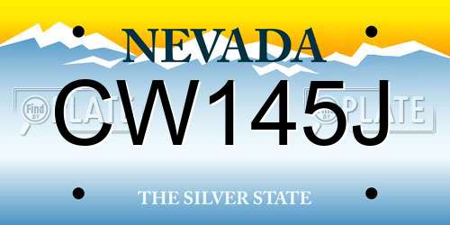CW145J Nevada License Plate