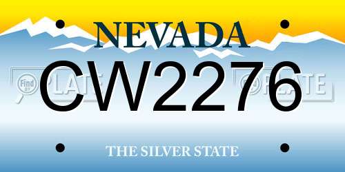 CW2276 Nevada License Plate
