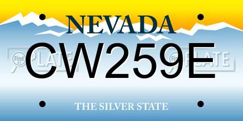 CW259E Nevada License Plate