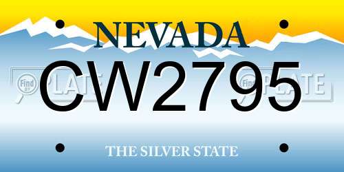 CW2795 Nevada License Plate