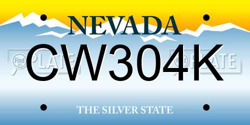 CW304K Nevada License Plate