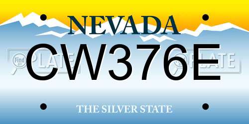 CW376E Nevada License Plate