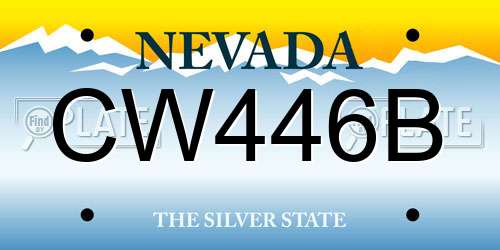 CW446B Nevada License Plate