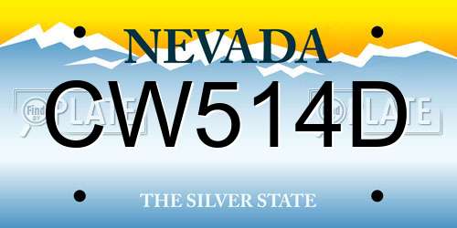 CW514D Nevada License Plate
