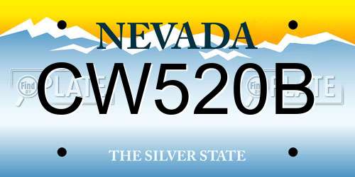 CW520B Nevada License Plate