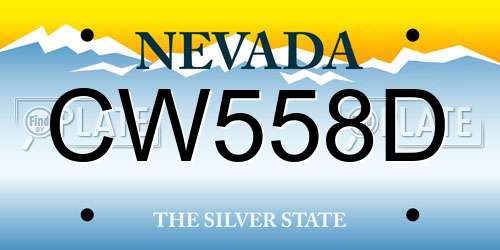 CW558D Nevada License Plate
