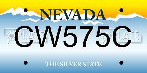CW575C Nevada License Plate