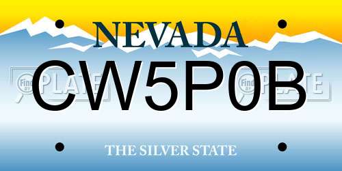 CW5P0B Nevada License Plate
