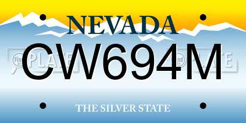 CW694M Nevada License Plate