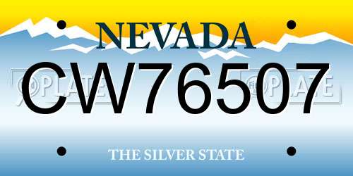 CW76507 Nevada License Plate