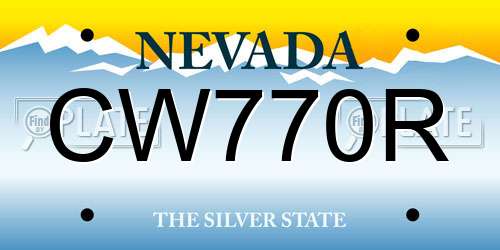 CW770R Nevada License Plate