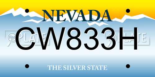 CW833H Nevada License Plate