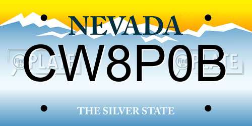 CW8P0B Nevada License Plate