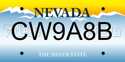 CW9A8B Nevada License Plate