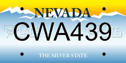 CWA439 Nevada License Plate
