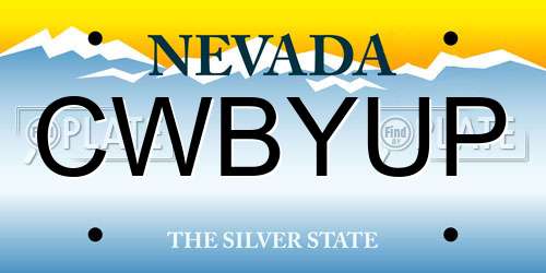 CWBYUP Nevada License Plate